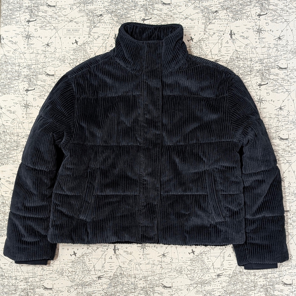 RVCA Black Corduroy Puffer Jacket